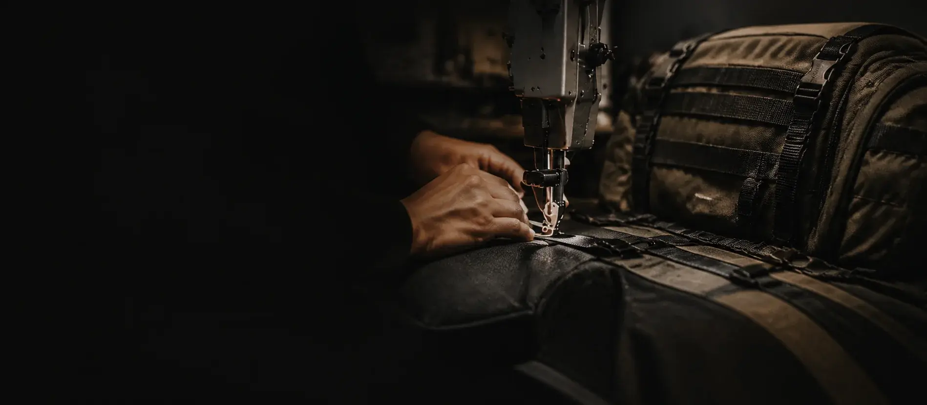 Industrial sewing of a technical bag